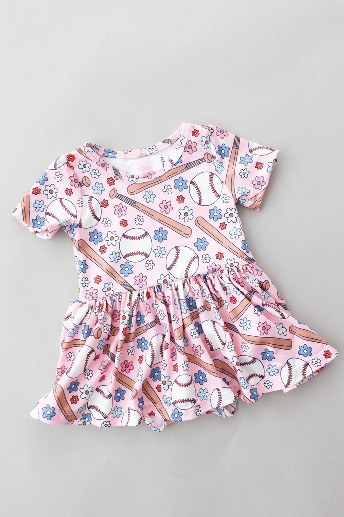 Batter Up Twirl Bodysuit Dress