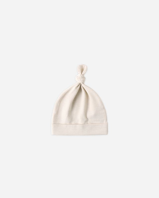Oat Stripe Knotted Baby Hat
