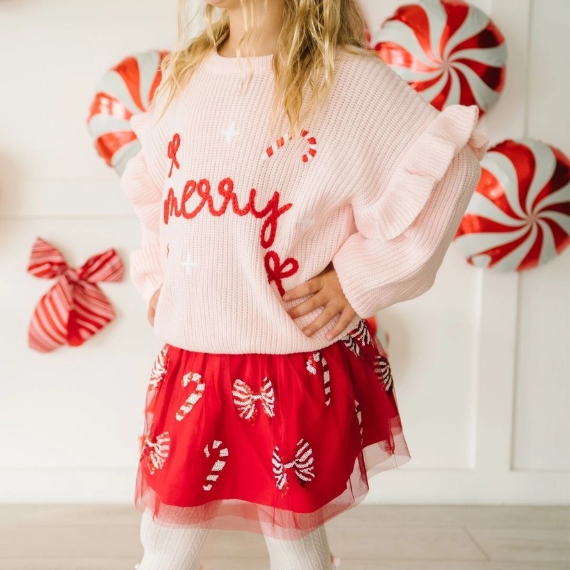 Merry Ruffle Knit Sweater