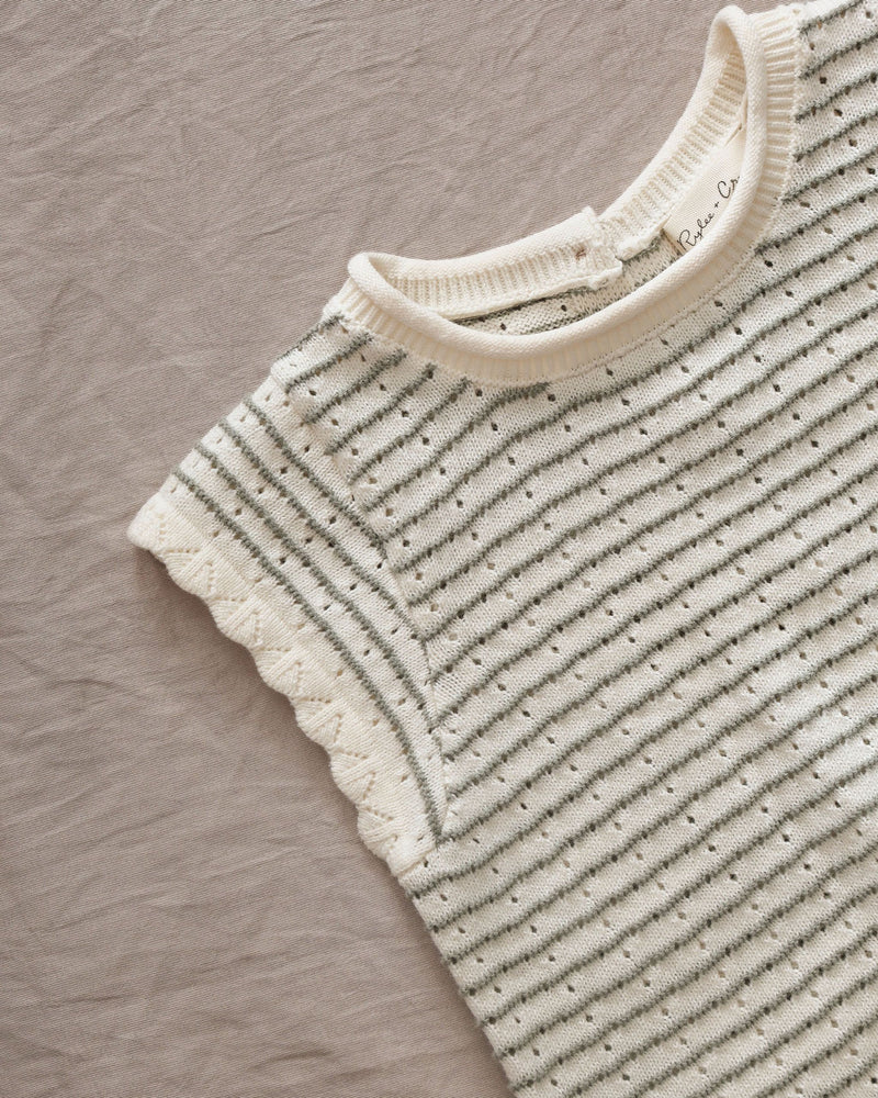 Sage Stripe Knit Baby Set