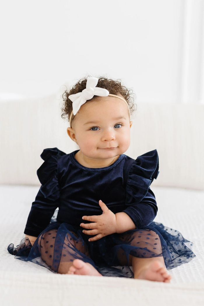 Navy Velvet Tutu Bodysuit