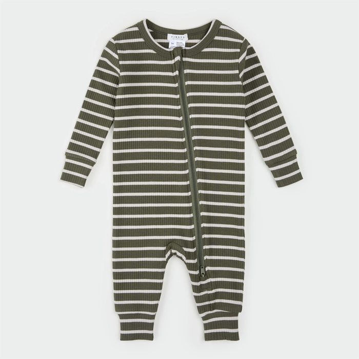 Green Striped Modal Ribbed Sleeper