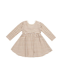 Golden Stripe Ribbed Long Sleeve Dress