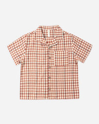 Poppy Gingham Lapel Collar Shirt