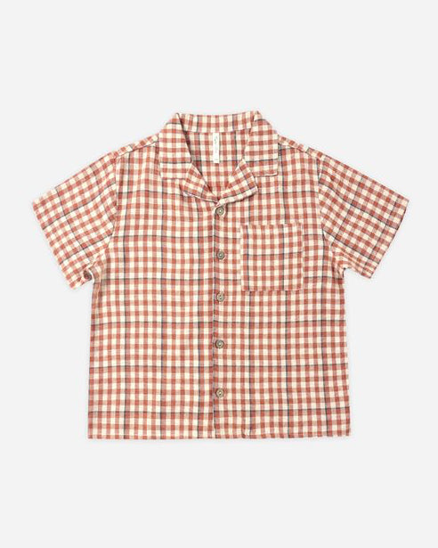 Poppy Gingham Lapel Collar Shirt