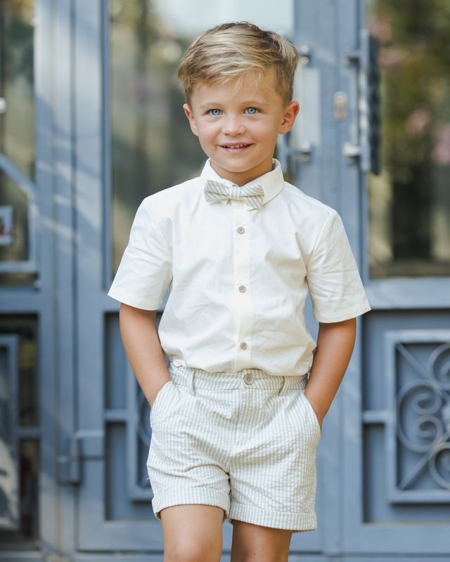 Sky Stripe Suspender Short