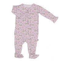 Cow Girl Bamboo Ruffle Sleeper