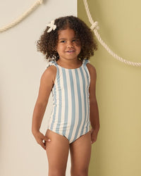 Green Stripe Scrunch One-Piece