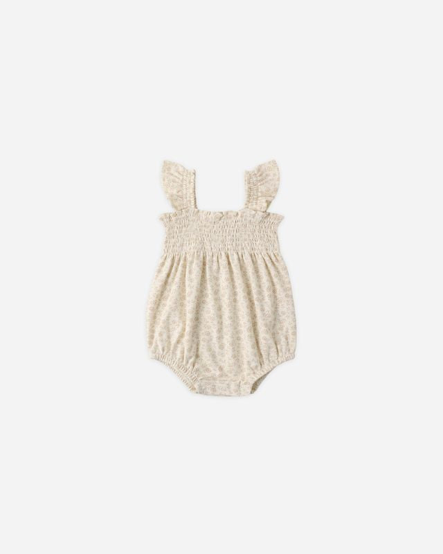 Ditsy Smocked Ruffle Romper