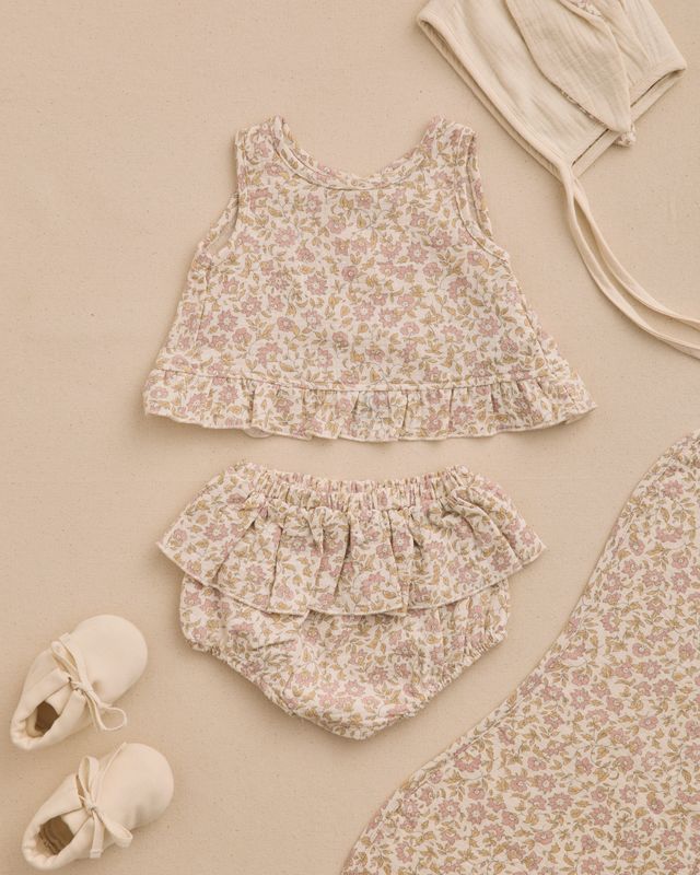 Dahlia Ruffled Tulip Top + Bloomer Set