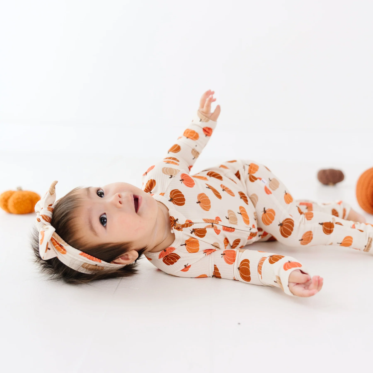 Big Pumpkins Small Ribbed Zip Romper