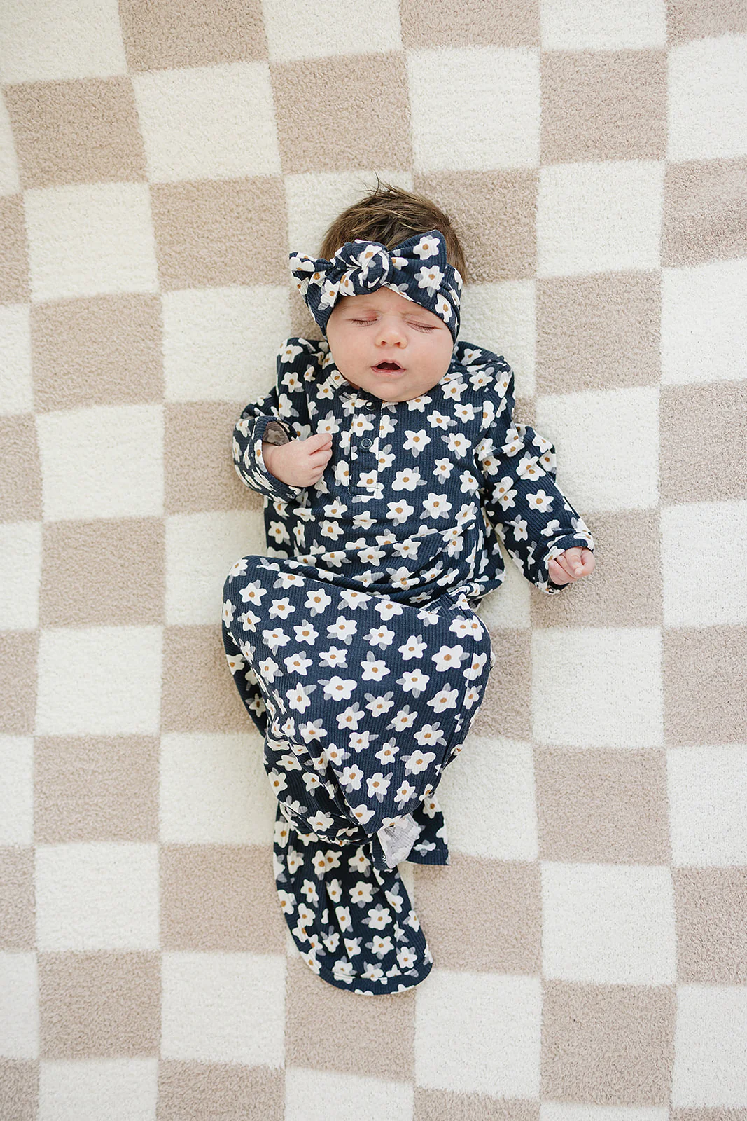 Navy Daisy Bamboo Head Wrap