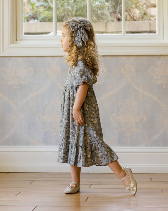 French Blue Floral Augusta Dress