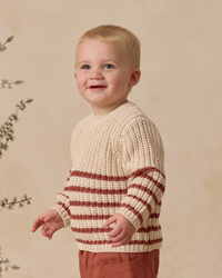 Cranberry Stripe Knit Sweater