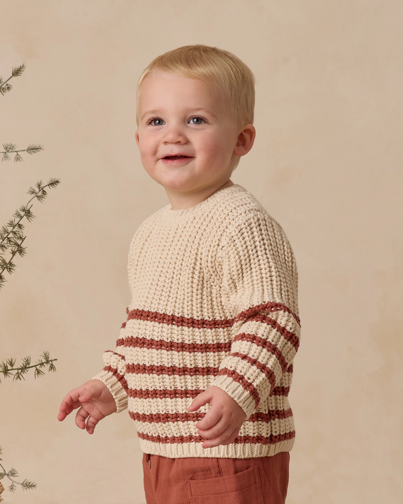 Cranberry Stripe Knit Sweater