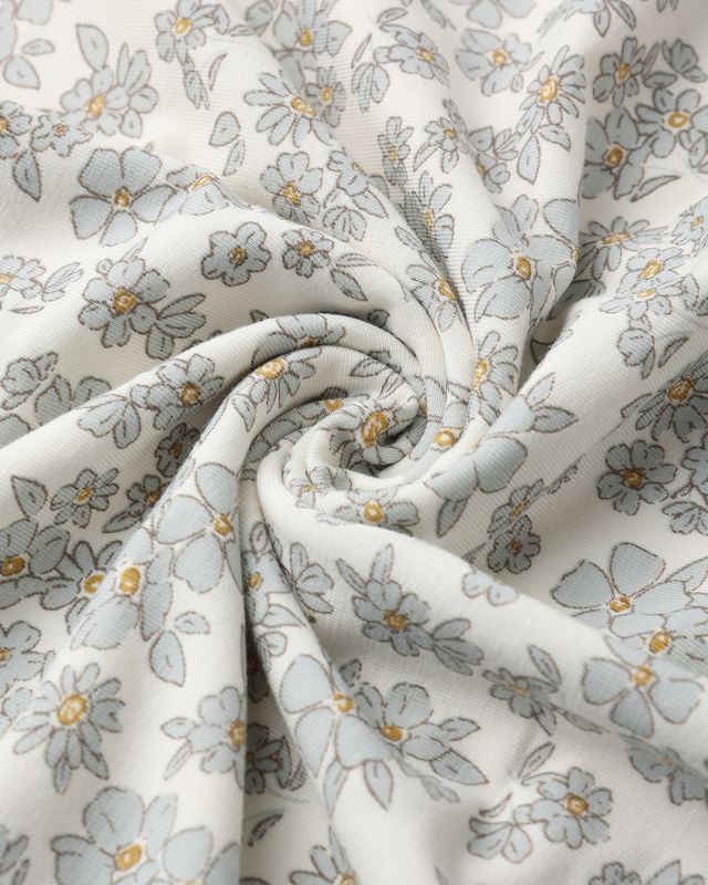 Blue Floral Bamboo Swaddle