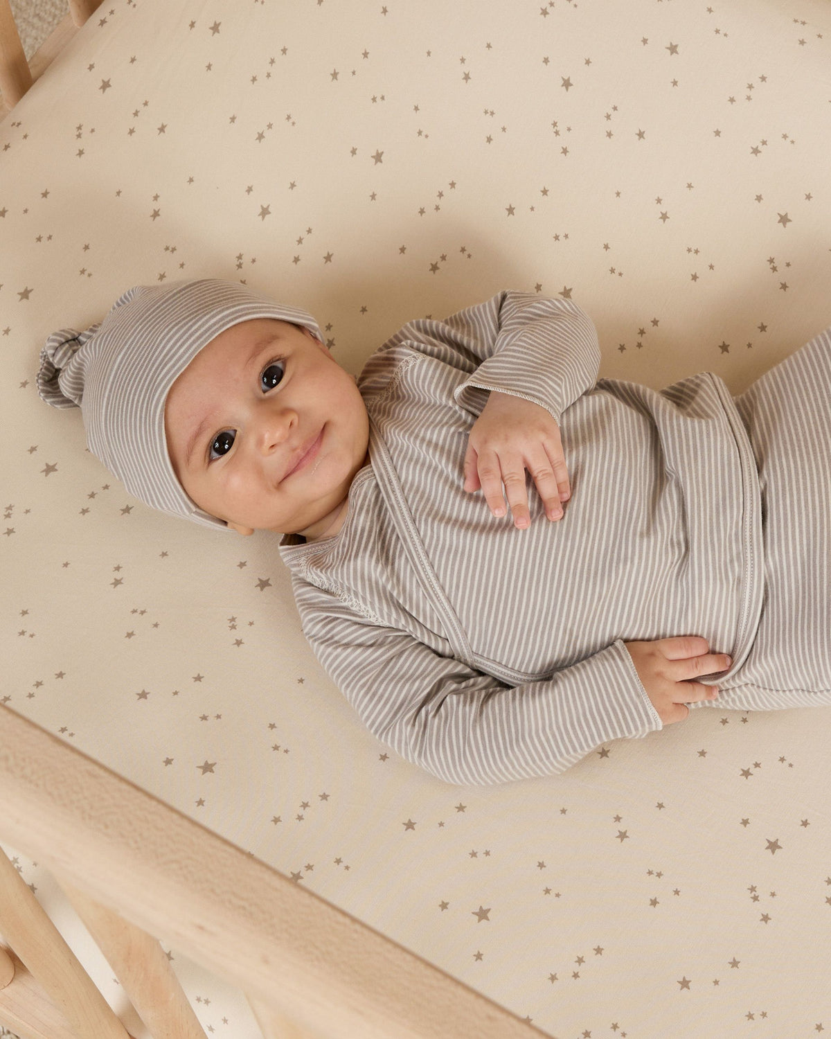 Blue Stripe Knotted Baby Hat