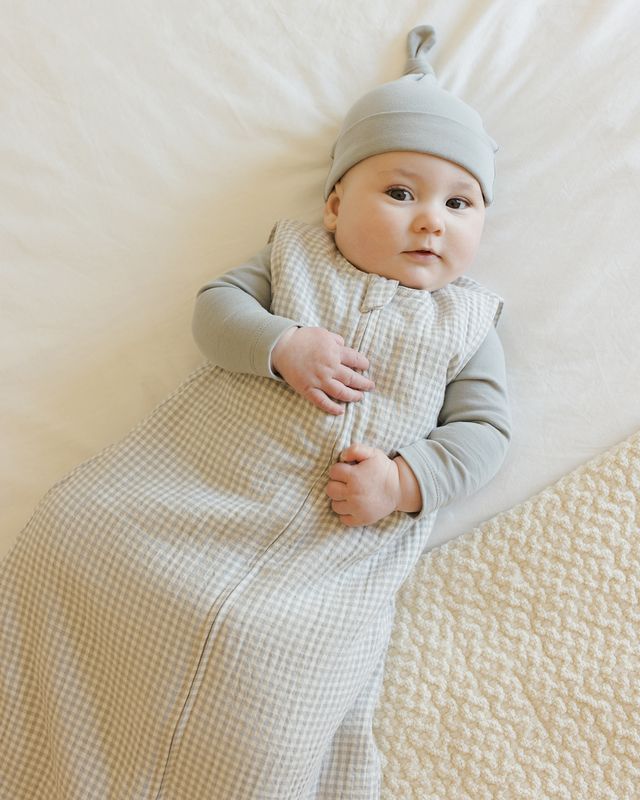Steel Blue Knotted Baby Hat