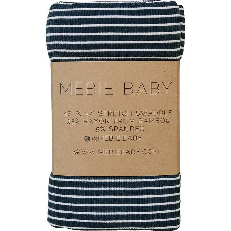 Navy Stripe Bamboo Swaddle