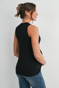 Black Maternity + Nursing Layered Tank Top