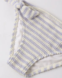 Periwinkle Stripe Cropped Rashguard Set