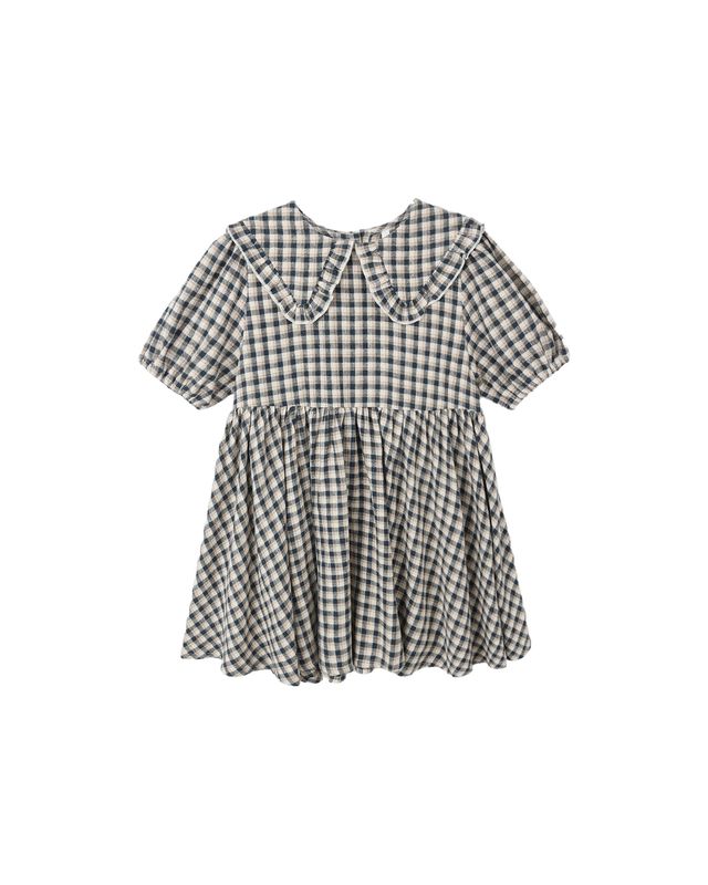 Navy Check Camille Dress