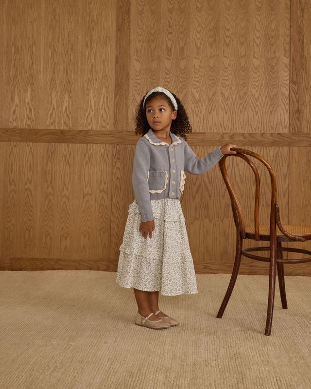 Dusty Blue Collared Cardigan