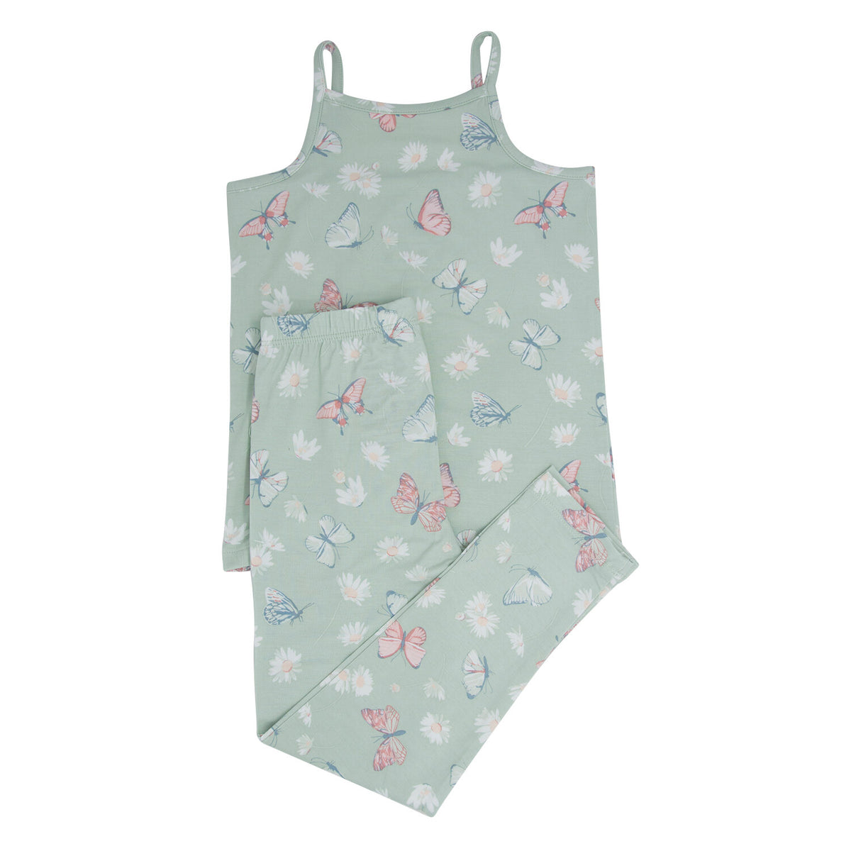 Mint Butterfly Daisy Tank Pajama Set