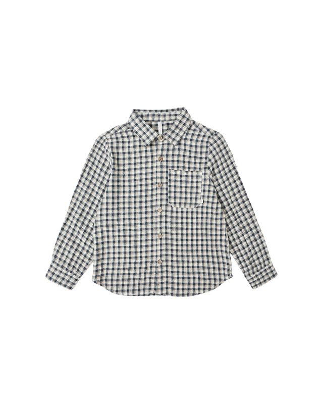 Navy Check Collared Shirt
