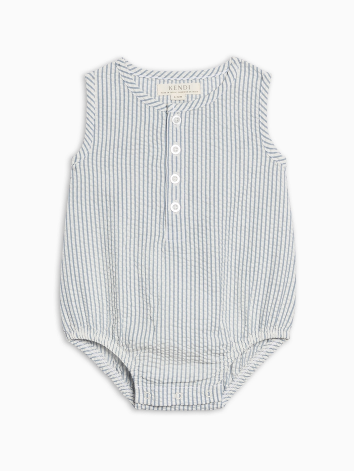 Shore Stripe Wren Seersucker Romper