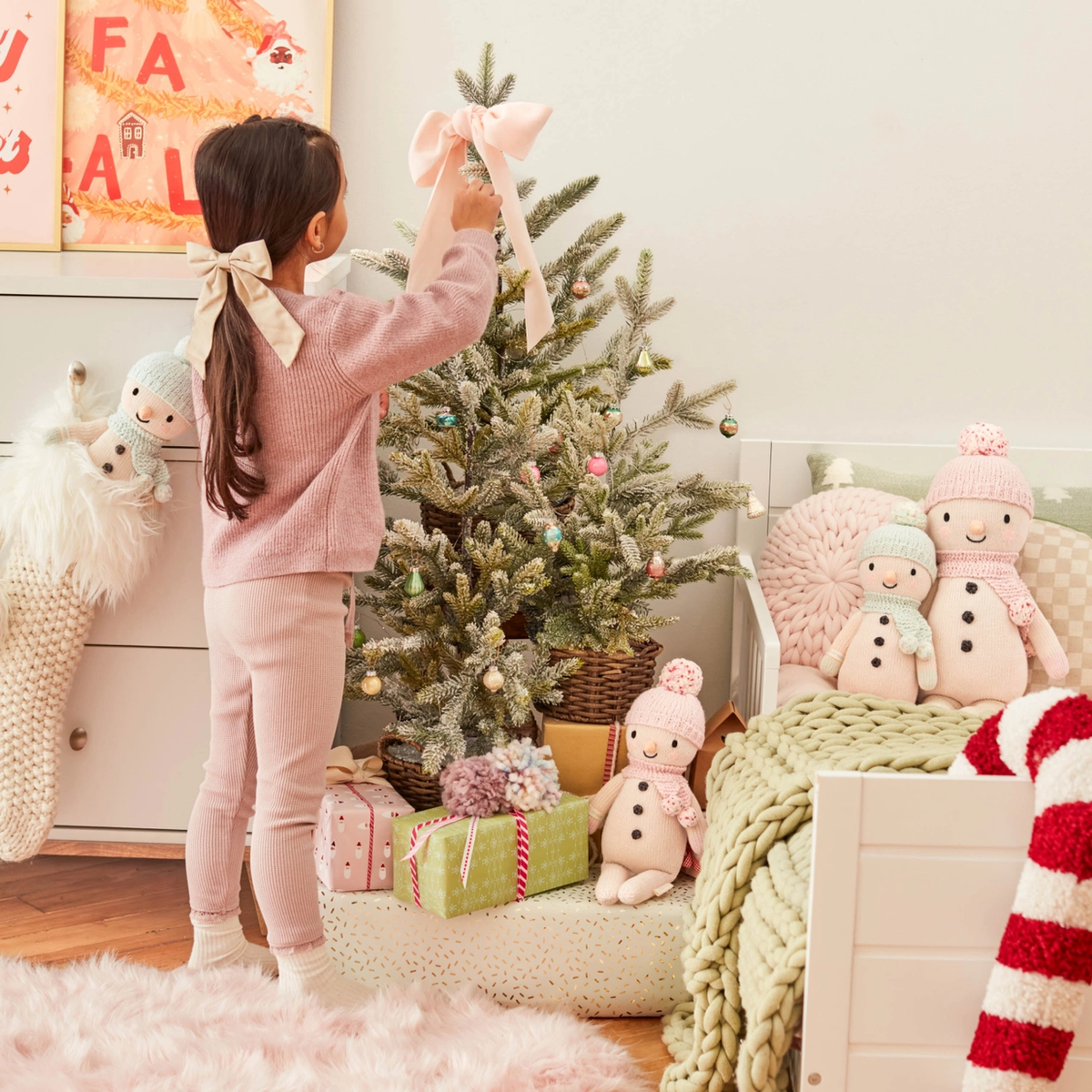 Holly the Snowman Knitted Doll