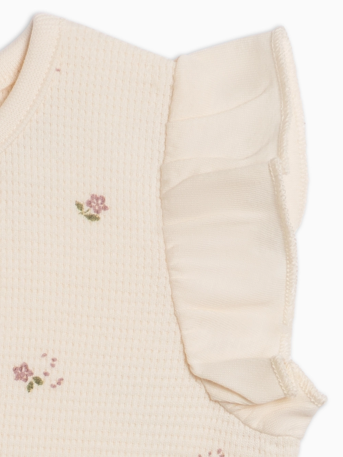 Sylva Floral Waffle Ruffle Romper
