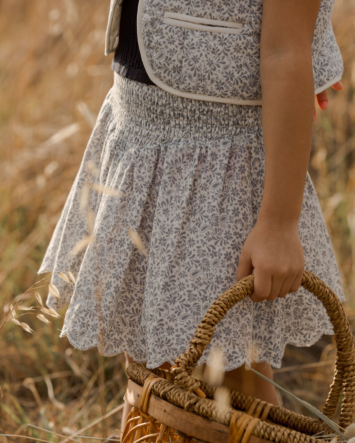 Ditsy Smocked Mini Skirt