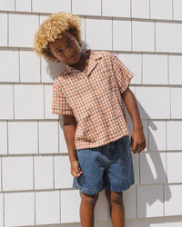 Poppy Gingham Lapel Collar Shirt