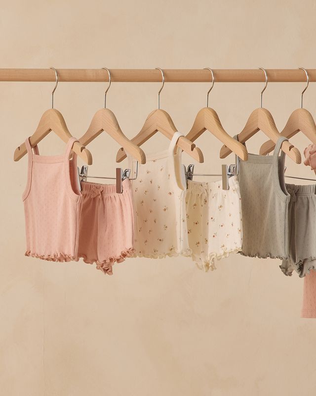 Sage Pointelle Tank + Shortie Set