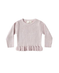 Lilac Rib Knit Peplum Top