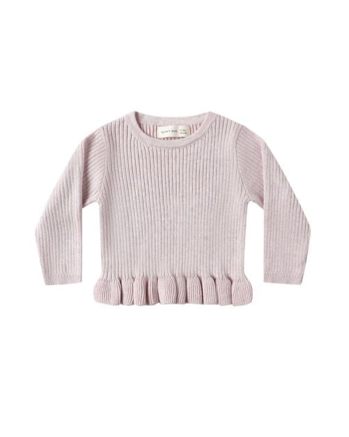 Lilac Rib Knit Peplum Top