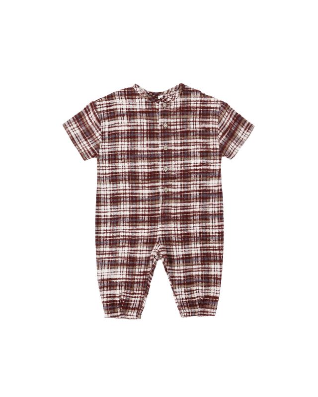 Burgundy Plaid Hayes Jumpsuit