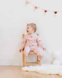 Pink Heart Knit Sweater