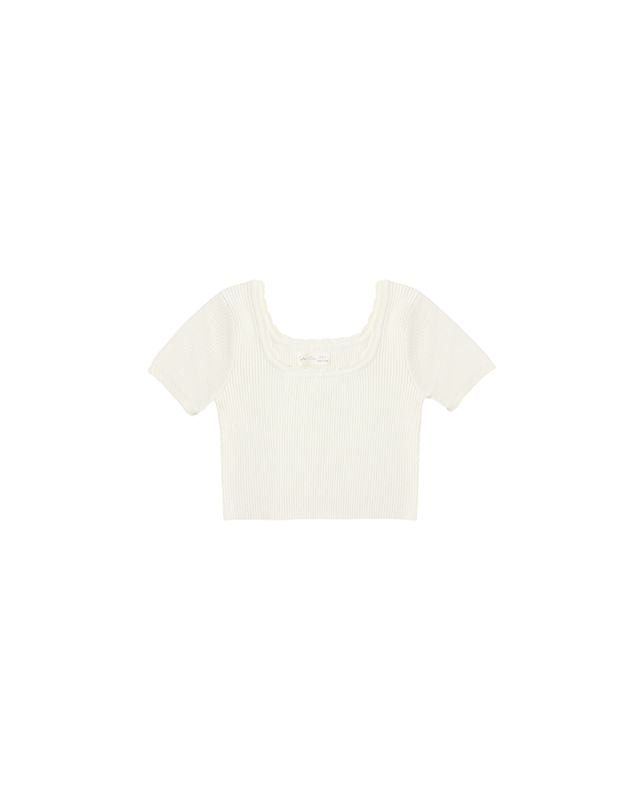 Tween Natural Scallop Tee