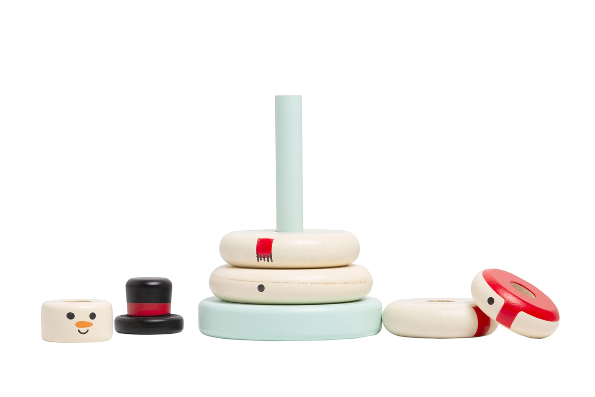 Wooden Snowman Stacking Toy