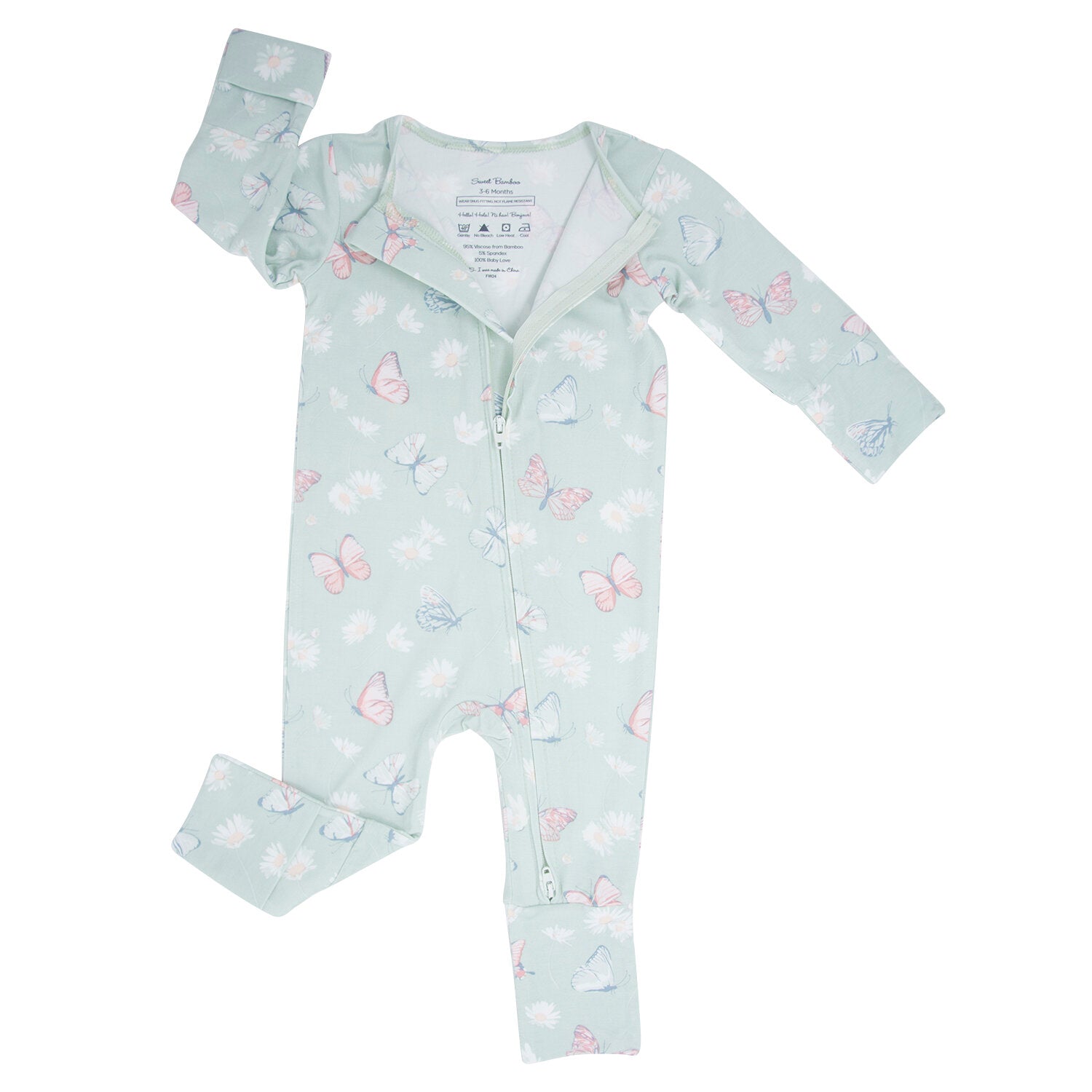 Mint Butterfly Daisy Bamboo Sleeper