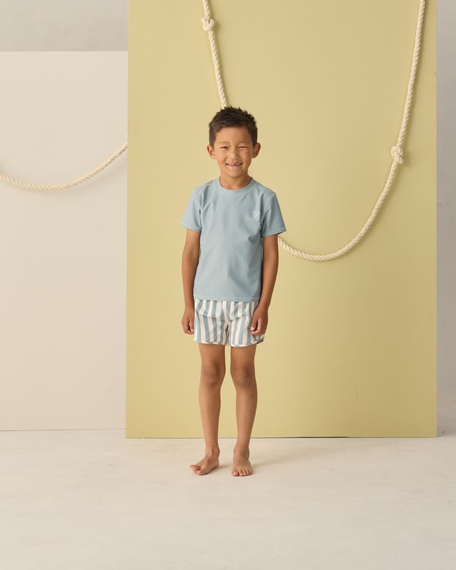 Green Stripe Swim Trunk