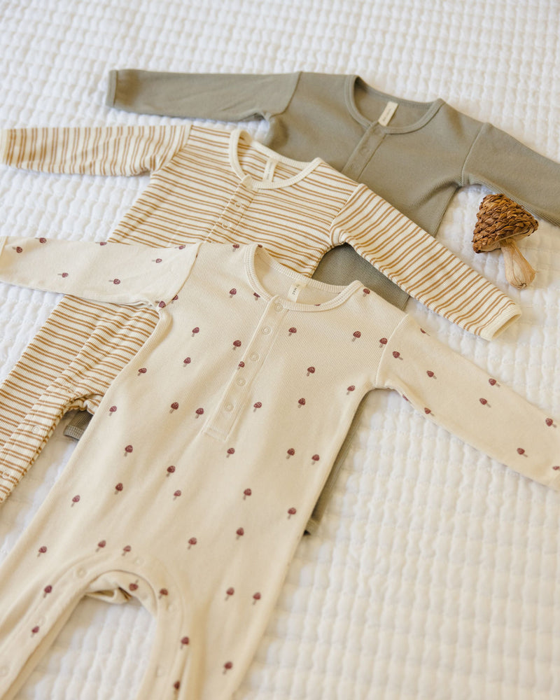 Basil Ribbed Baby Jumpsuit