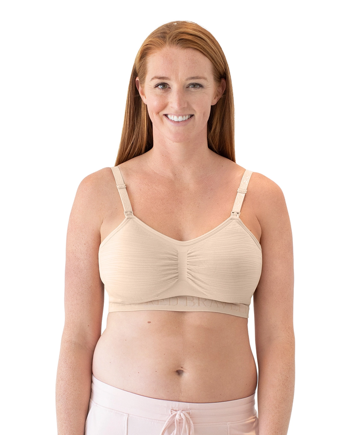Beige Hands-Free Pumping + Nursing Bra
