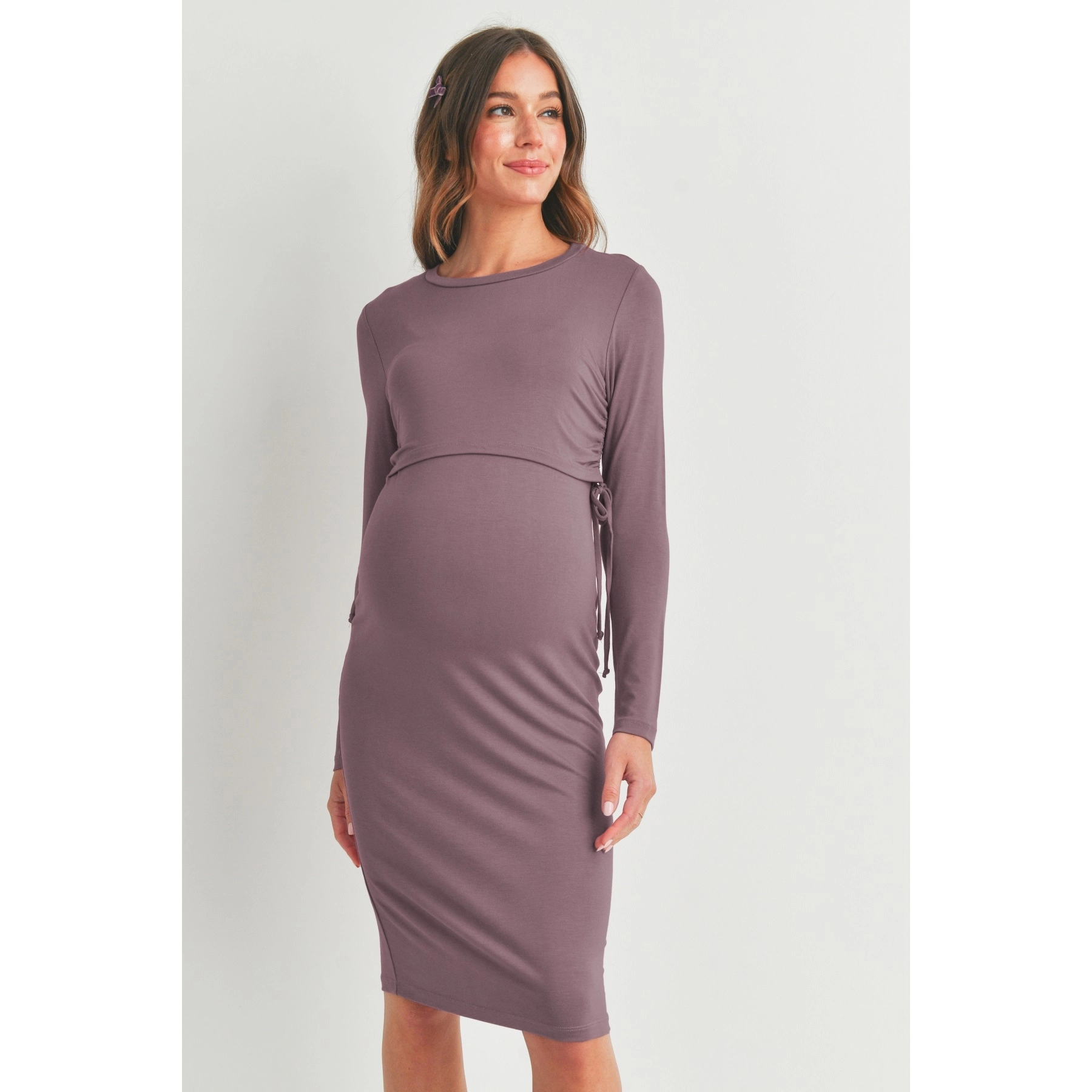 Mauve Modal Maternity Nursing Dress