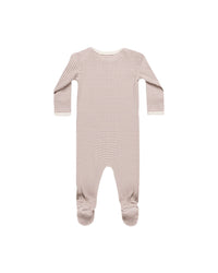 Mauve Stripe Ribbed Footie