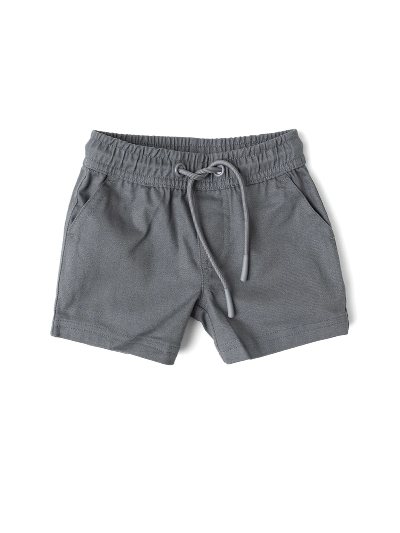 Charcoal Cotton Twill Shorts