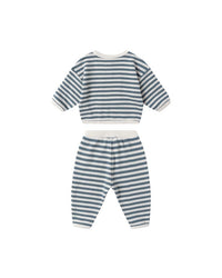 Ocean Stripe Waffle Slouch Set