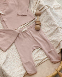 Blush Wrap Top + Footed Pant Set